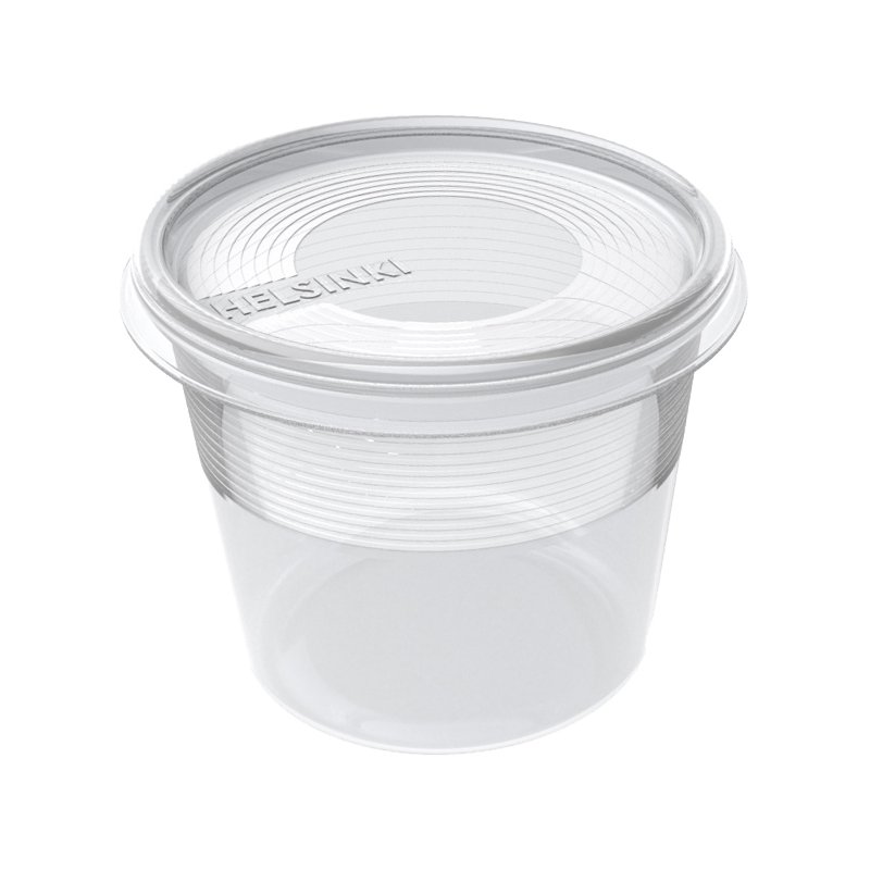 plast team boîte de congélation Helsinki rond, 0,3 litre, transparent, empilable
